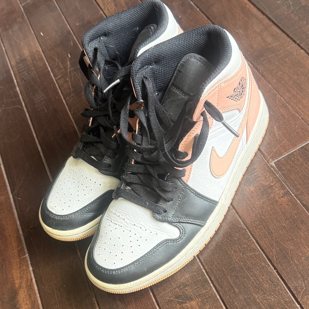 Nike Air Jordan High-Top in Black, White, and Peachy pink